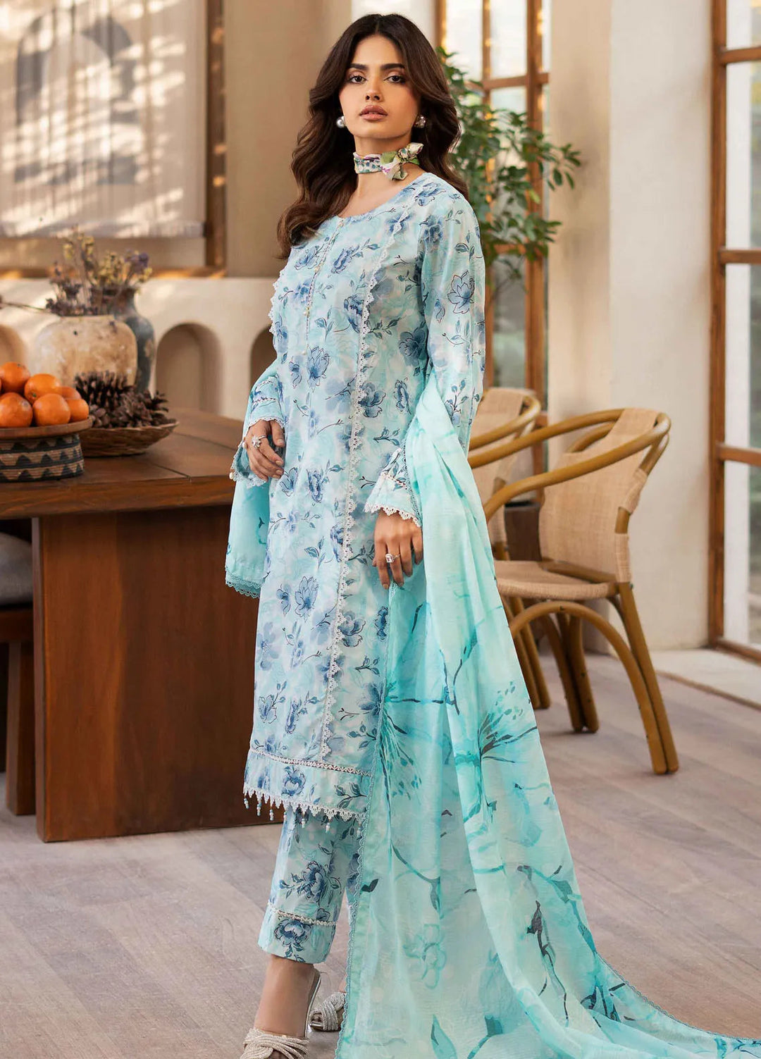 Al Zohaib Printed Lawn Suit Unstitched 3 Piece AZ25CP D-05 - Summer Collection