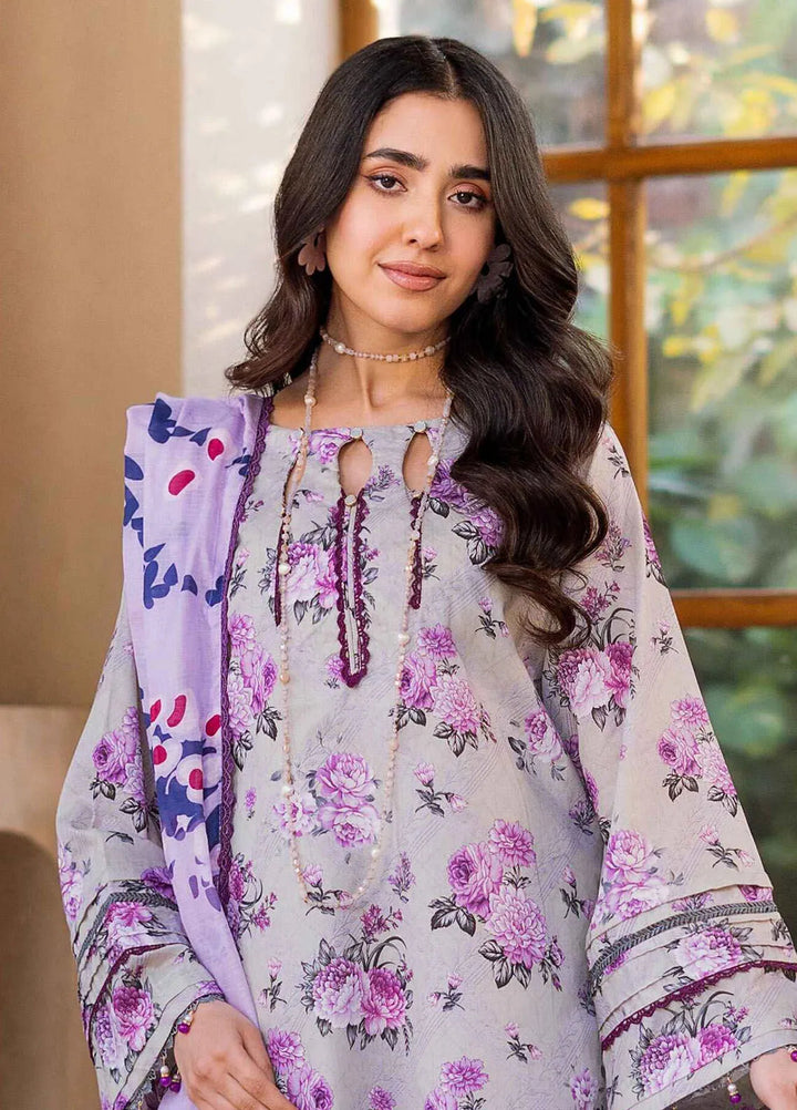 Al Zohaib Printed Lawn Suit Unstitched 3 Piece AZ25CP D-06 - Summer Collection