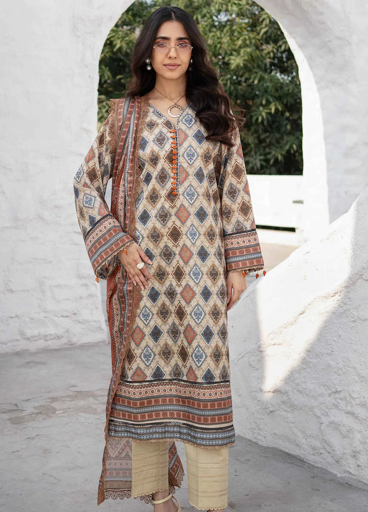 Al Zohaib Printed Lawn Suit Unstitched 3 Piece AZ25CP D-09 - Summer Collection