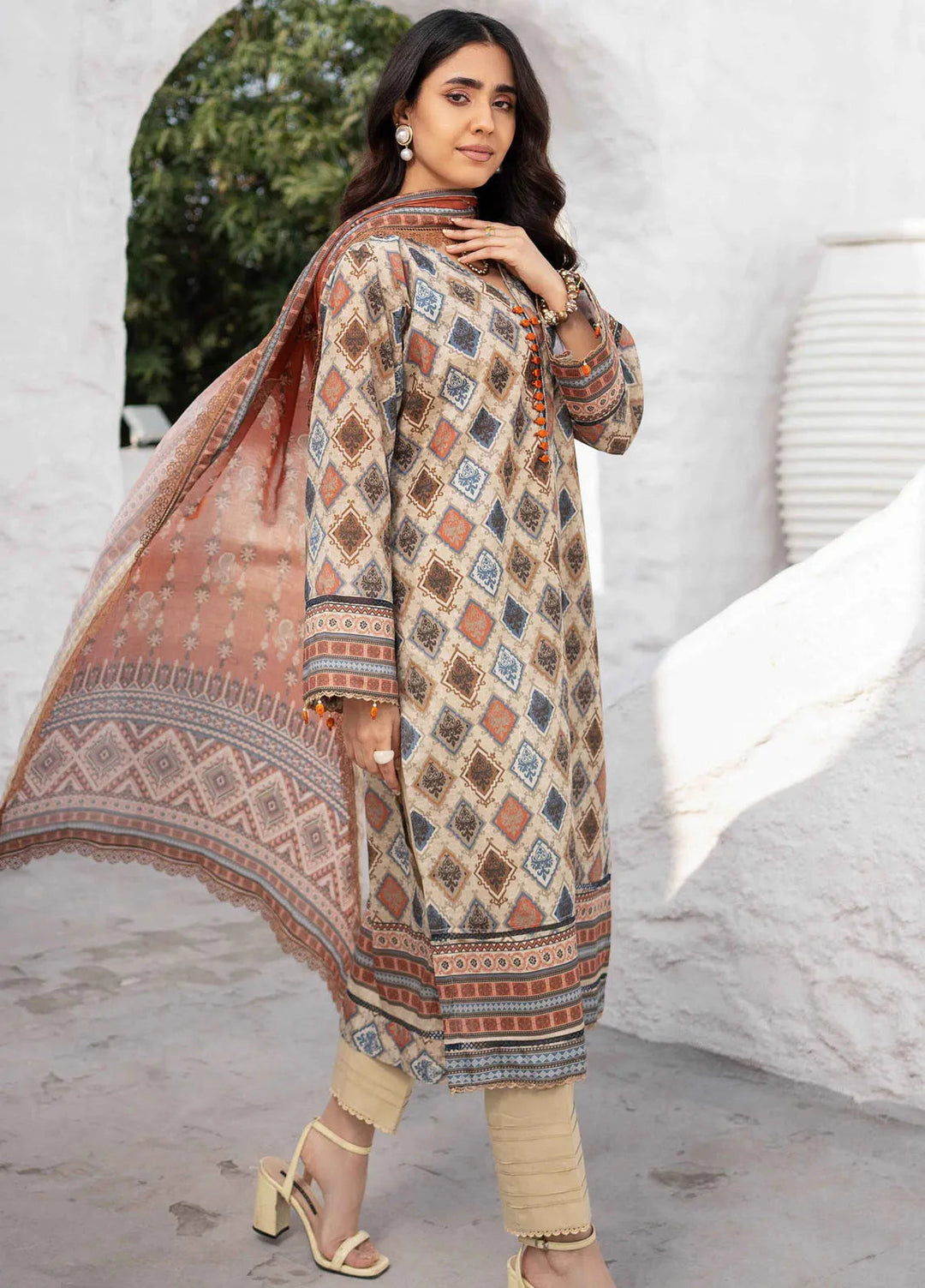 Al Zohaib Printed Lawn Suit Unstitched 3 Piece AZ25CP D-09 - Summer Collection