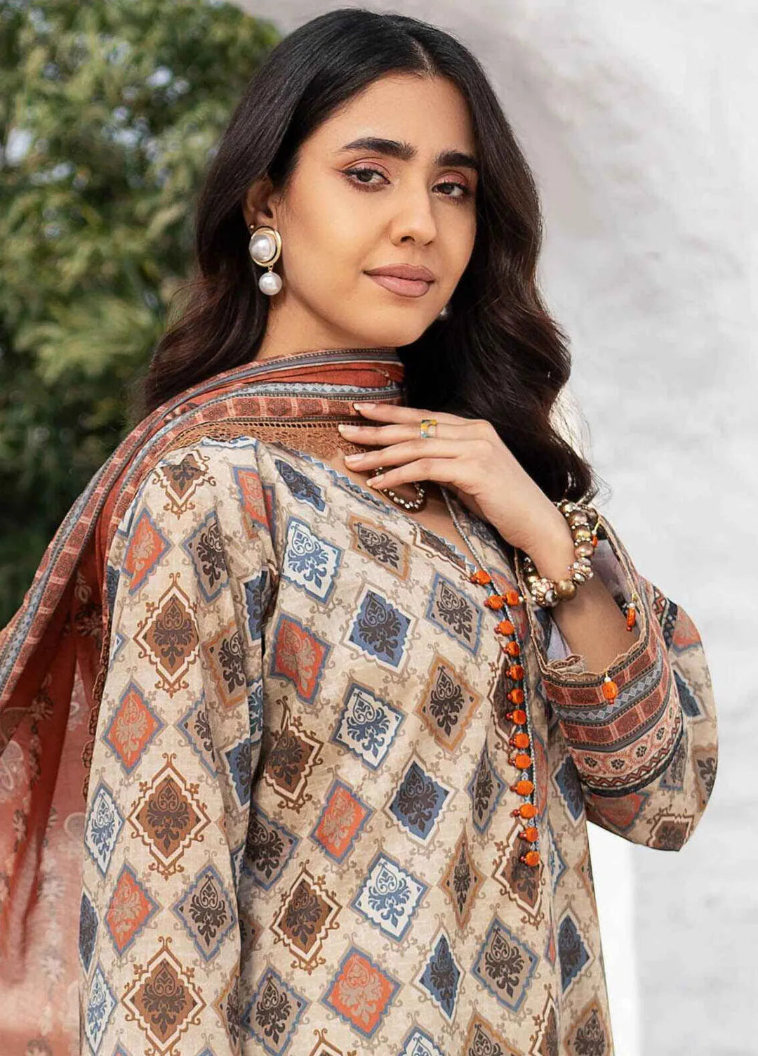 Al Zohaib Printed Lawn Suit Unstitched 3 Piece AZ25CP D-09 - Summer Collection