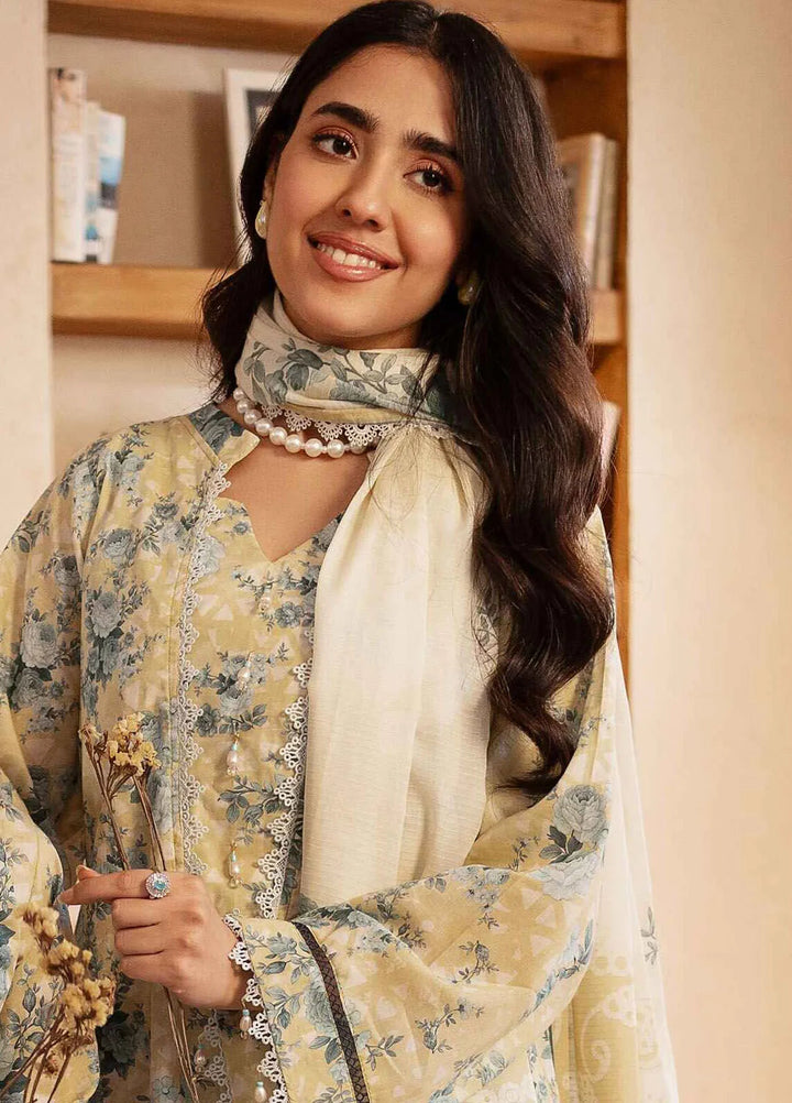 Al Zohaib Printed Lawn Suit Unstitched 3 Piece AZ25CP D-10 - Summer Collection