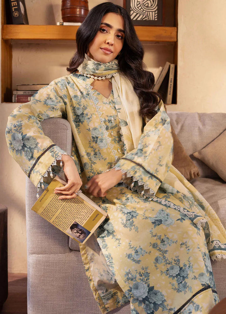 Al Zohaib Printed Lawn Suit Unstitched 3 Piece AZ25CP D-10 - Summer Collection