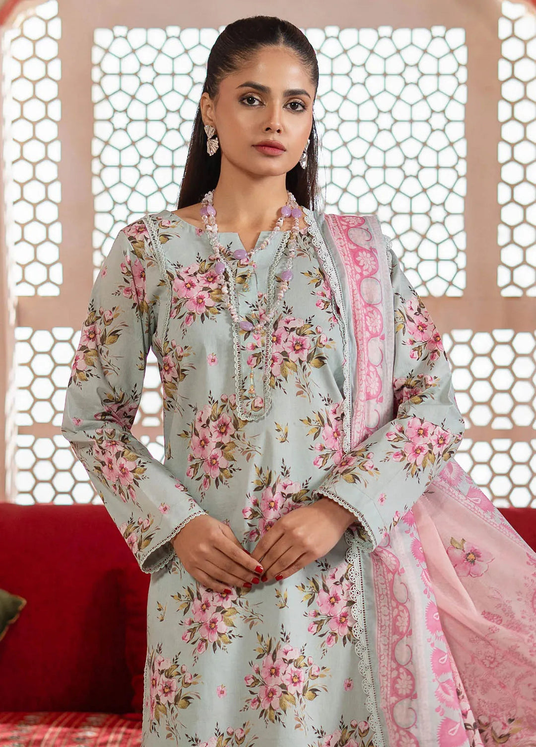Al Zohaib Printed Lawn Suit Unstitched 3 Piece AZ25DP D-01 - Summer Collection