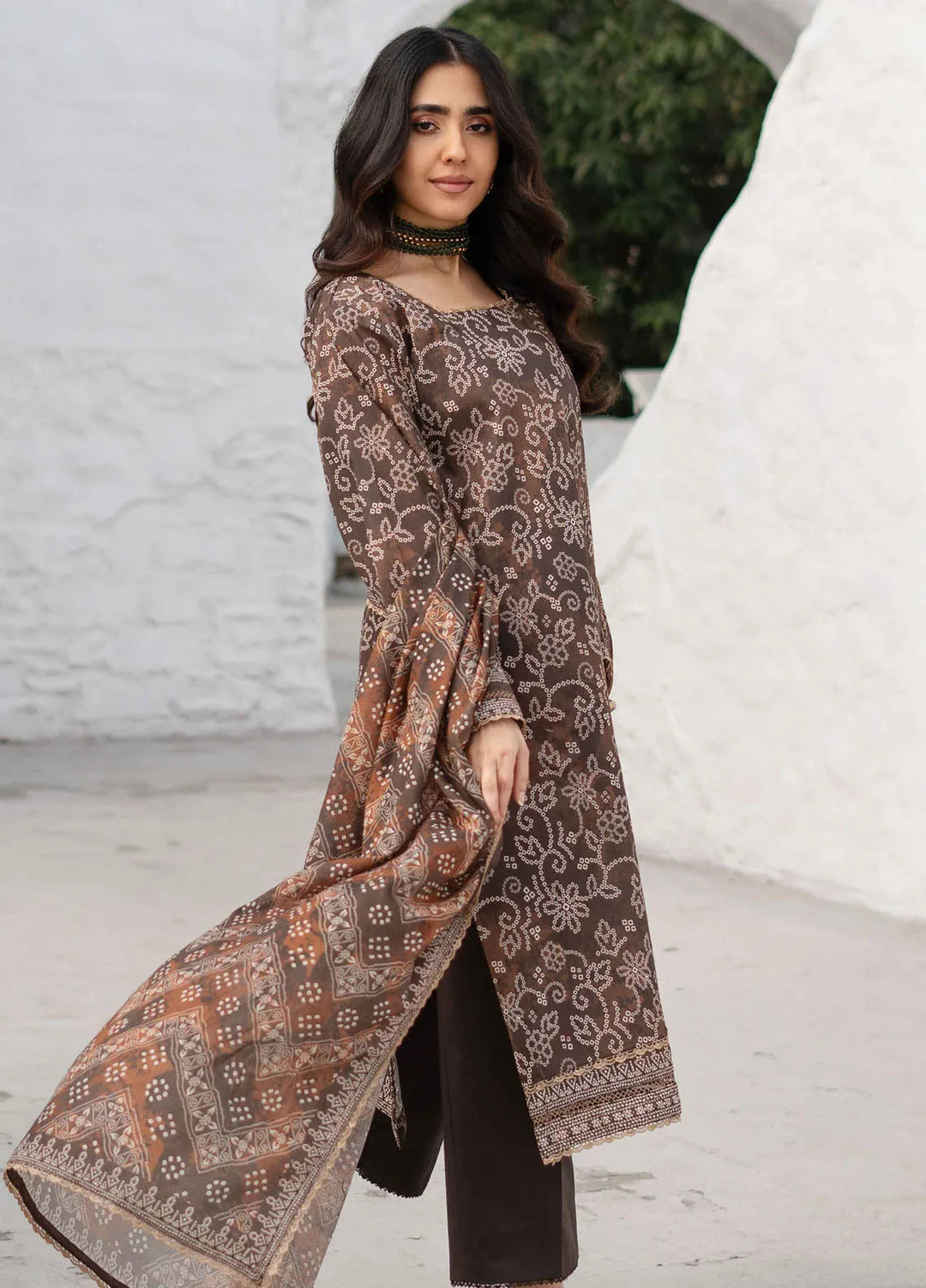 Al Zohaib Printed Lawn Suit Unstitched 3 Piece AZ25DP D-05 - Summer Collection