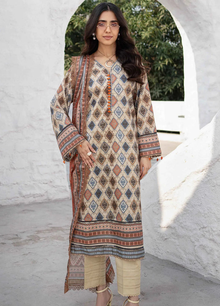 Al Zohaib Printed Lawn Suit Unstitched 3 Piece AZ25DP D-09 - Summer Collection