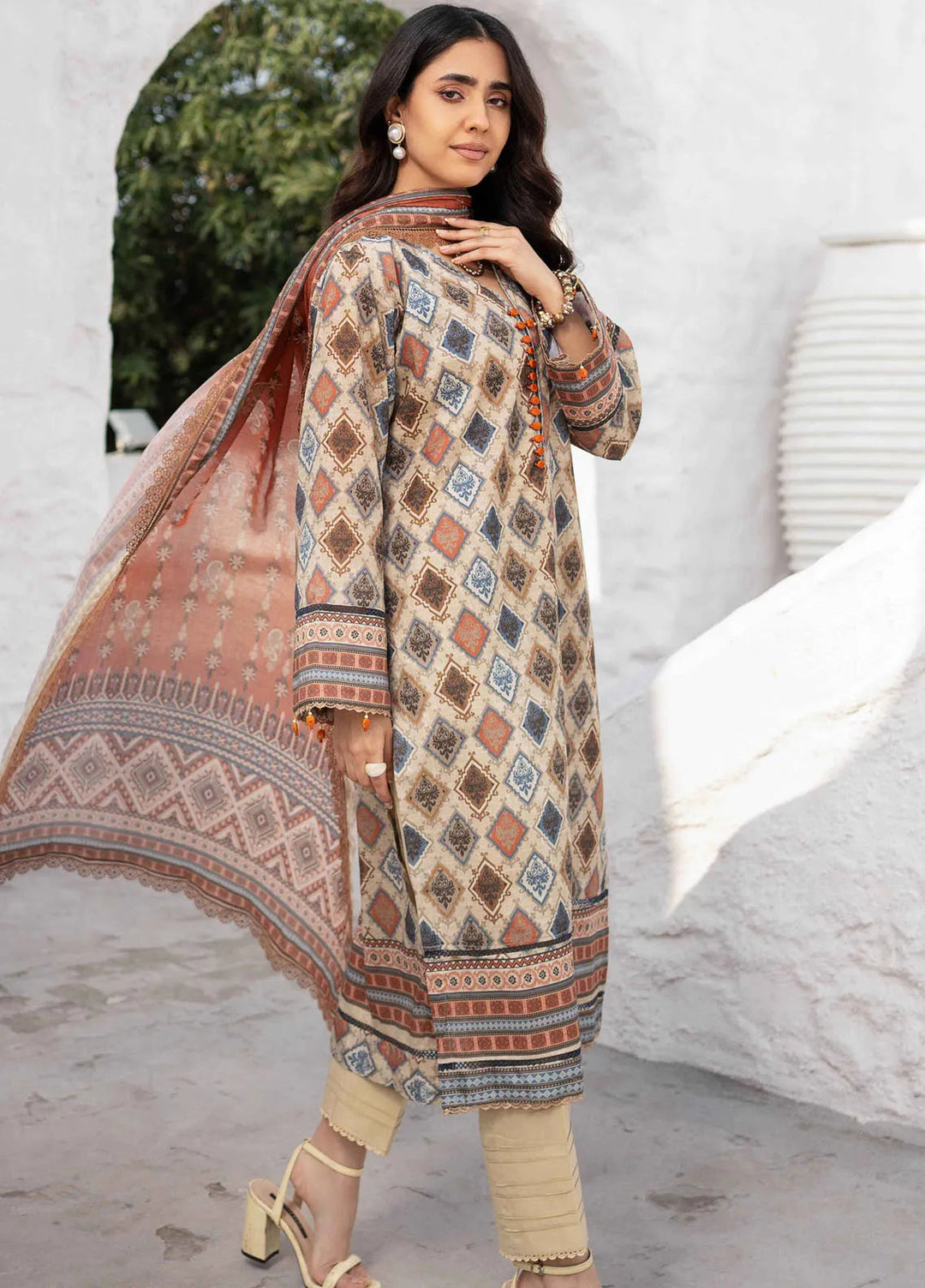 Al Zohaib Printed Lawn Suit Unstitched 3 Piece AZ25DP D-09 - Summer Collection