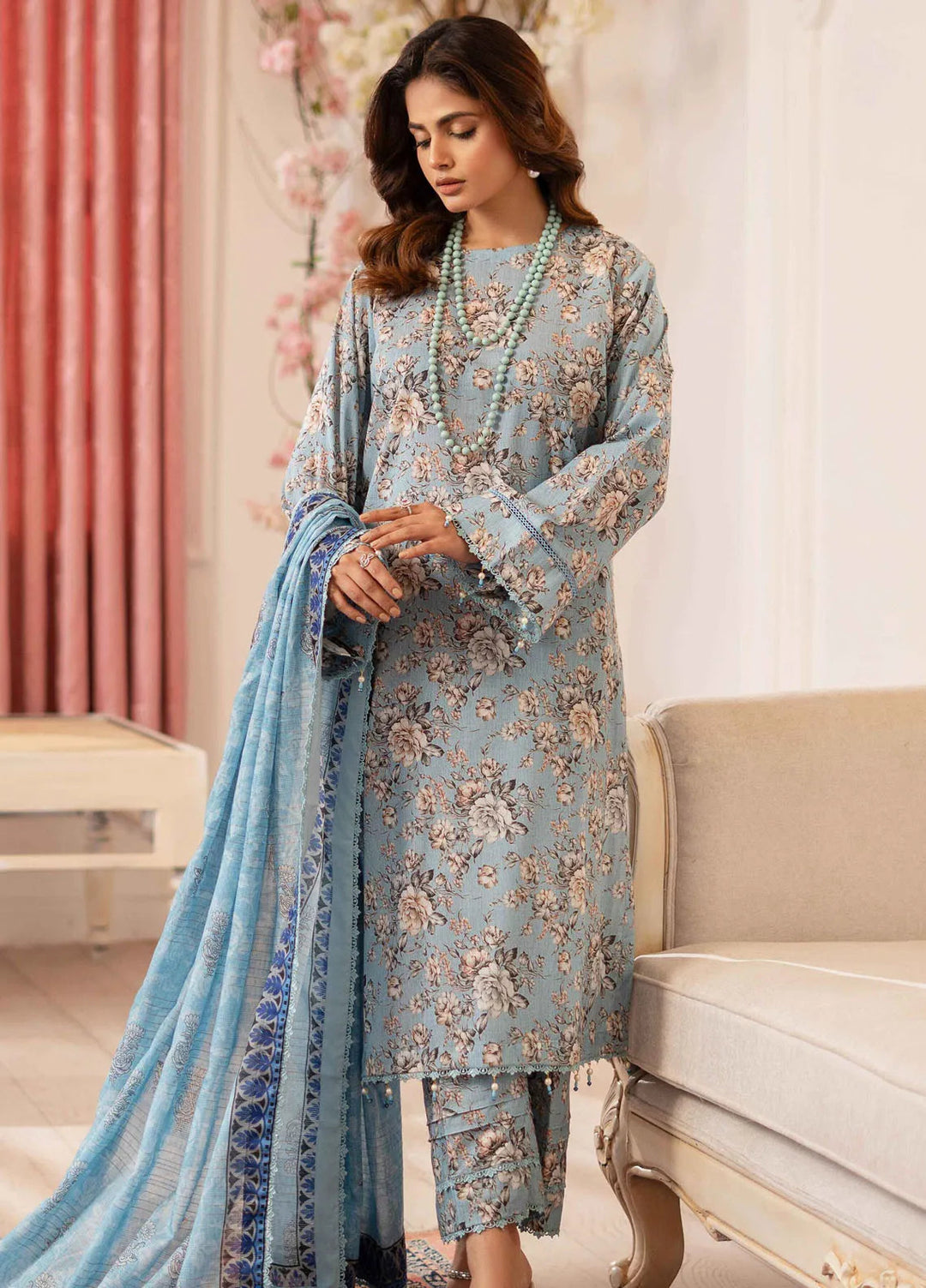 Al Zohaib Printed Lawn Suit Unstitched 3 Piece AZ25ID D-01 - Summer Collection