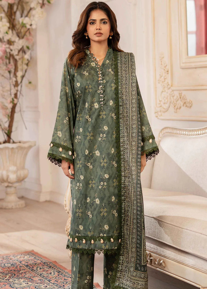 Al Zohaib Printed Lawn Suit Unstitched 3 Piece AZ25ID D-02 - Summer Collection