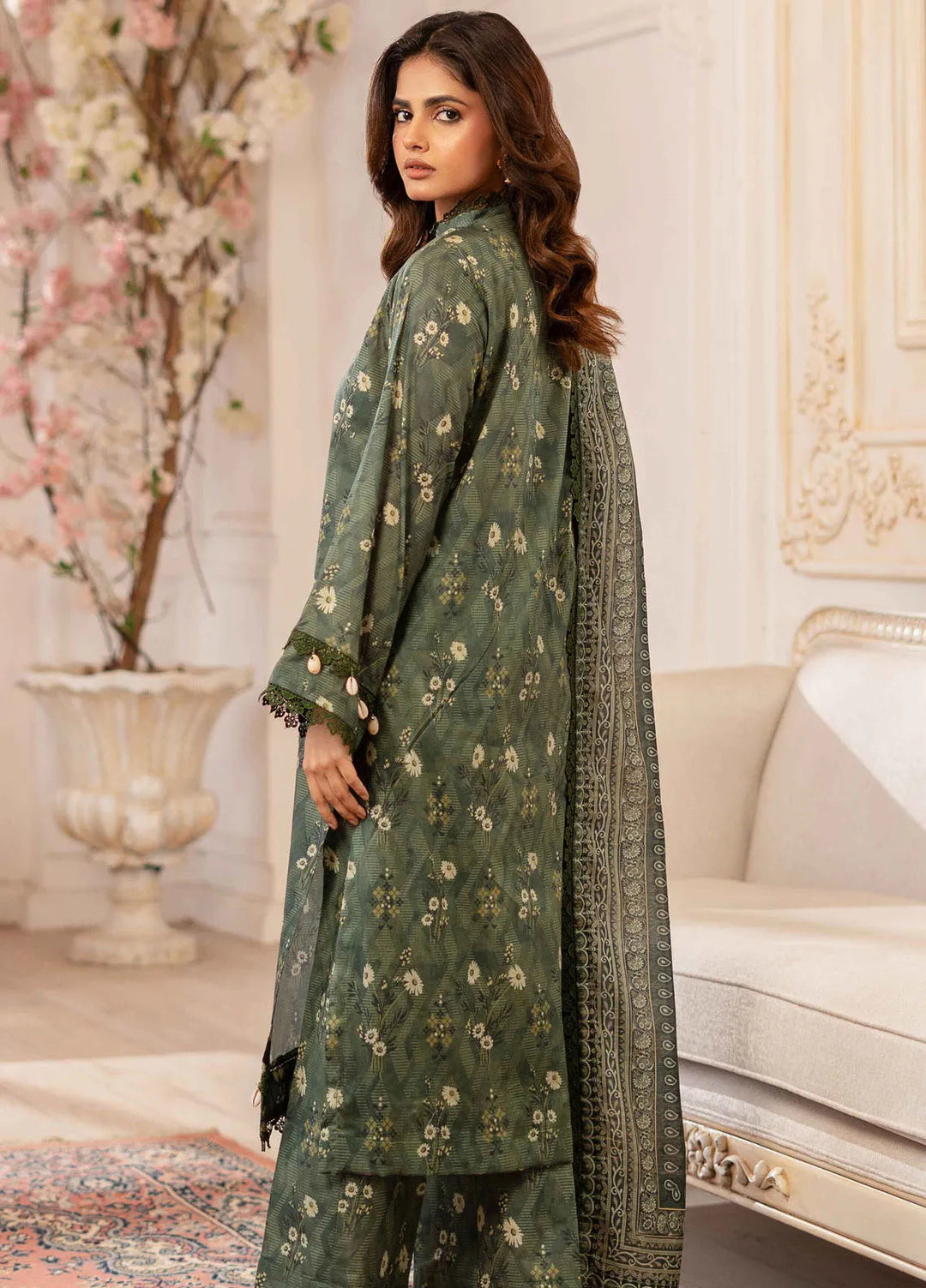 Al Zohaib Printed Lawn Suit Unstitched 3 Piece AZ25ID D-02 - Summer Collection
