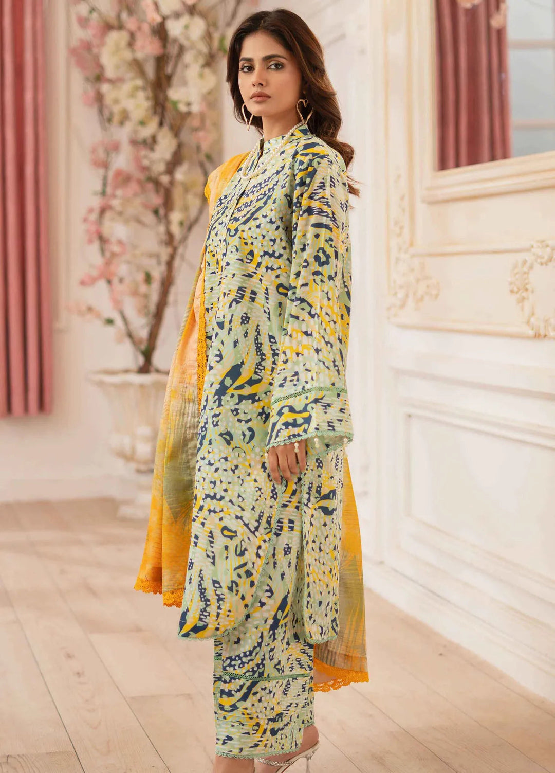 Al Zohaib Printed Lawn Suit Unstitched 3 Piece AZ25ID D-04 - Summer Collection