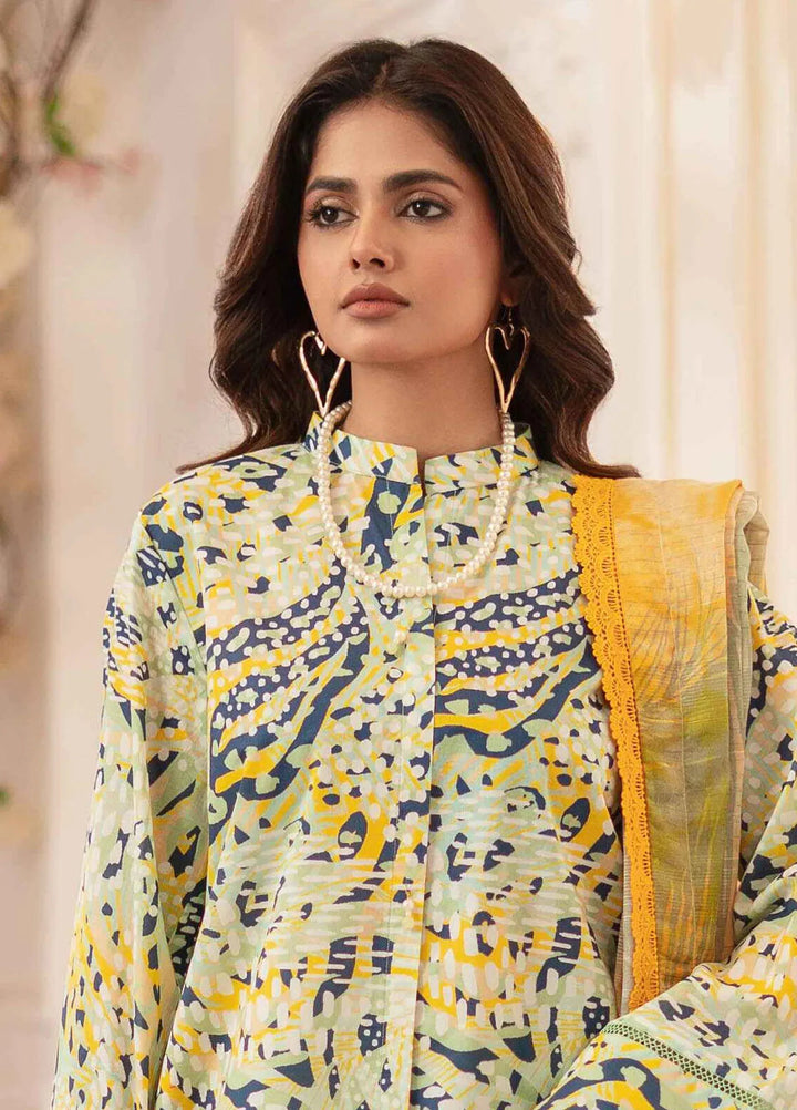 Al Zohaib Printed Lawn Suit Unstitched 3 Piece AZ25ID D-04 - Summer Collection