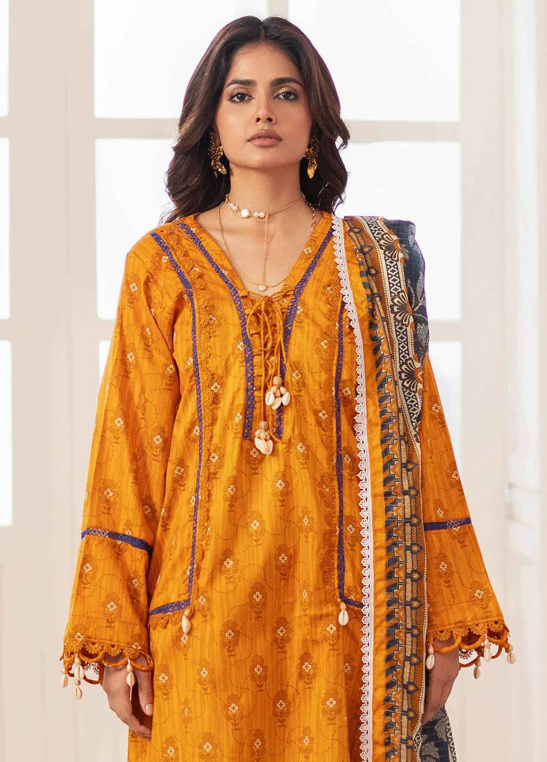 Al Zohaib Printed Lawn Suit Unstitched 3 Piece AZ25ID D-07 - Summer Collection