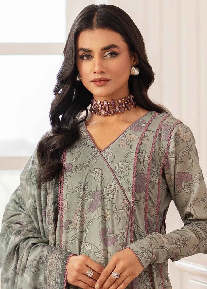 Al Zohaib Printed Lawn Suit Unstitched 3 Piece AZ25ID D-08 - Summer Collection