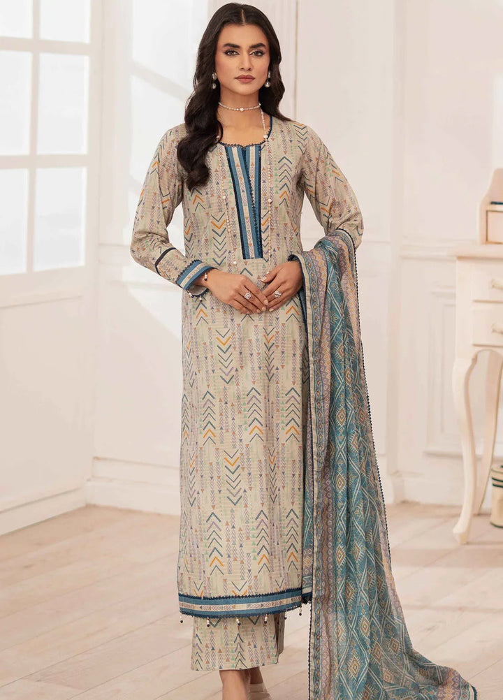 Al Zohaib Printed Lawn Suit Unstitched 3 Piece AZ25ID D-10 - Summer Collection