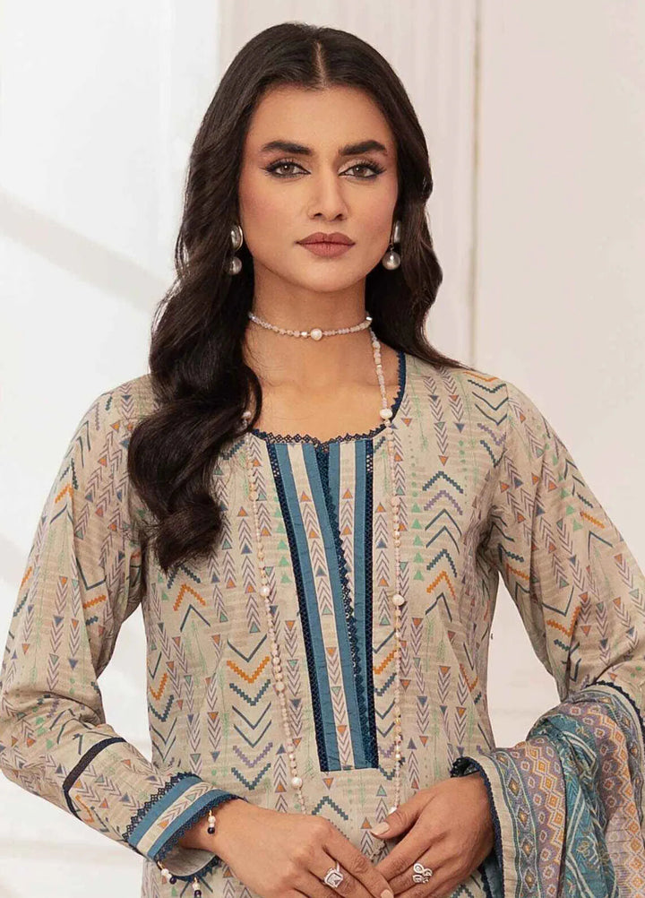 Al Zohaib Printed Lawn Suit Unstitched 3 Piece AZ25ID D-10 - Summer Collection