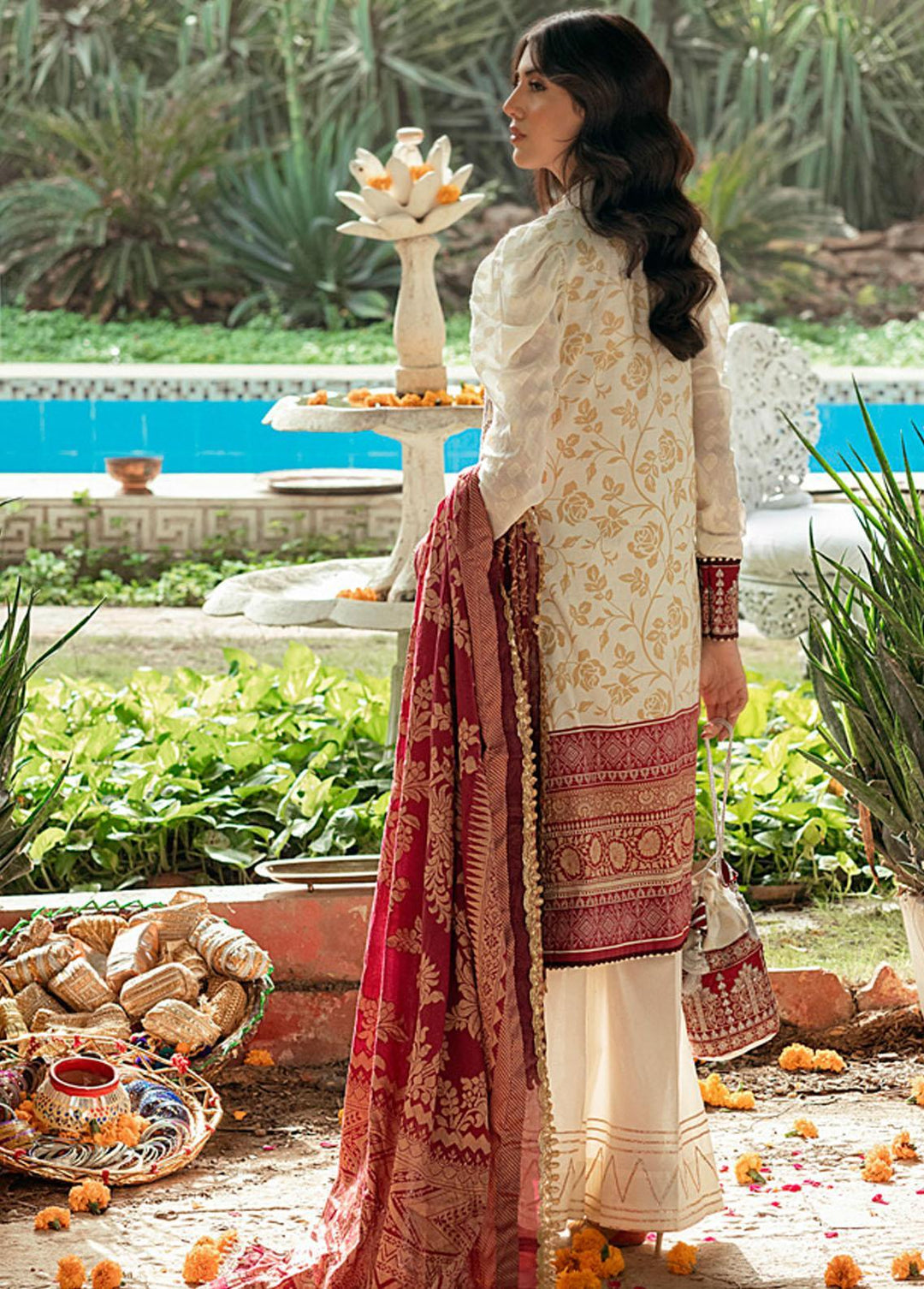 Sunehri Shaam By Al Zohaib Embroidered Jacquard Suits Unstitched 3 Piece AZ22SS 01 - Luxury Collection