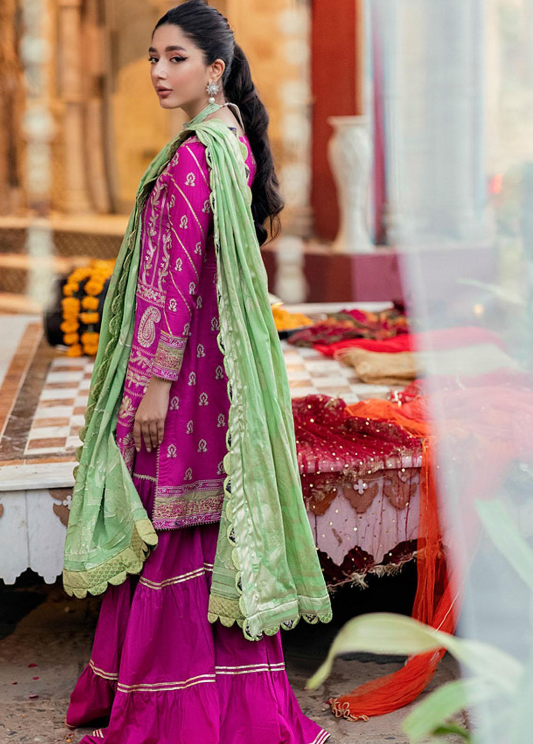 Sunehri Shaam By Al Zohaib Embroidered Jacquard Suits Unstitched 3 Piece AZ22SS 10 - Luxury Collection