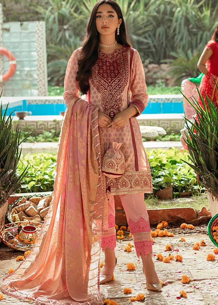 Sunehri Shaam By Al Zohaib Embroidered Jacquard Suits Unstitched 3 Piece AZ22SS 03 - Luxury Collection