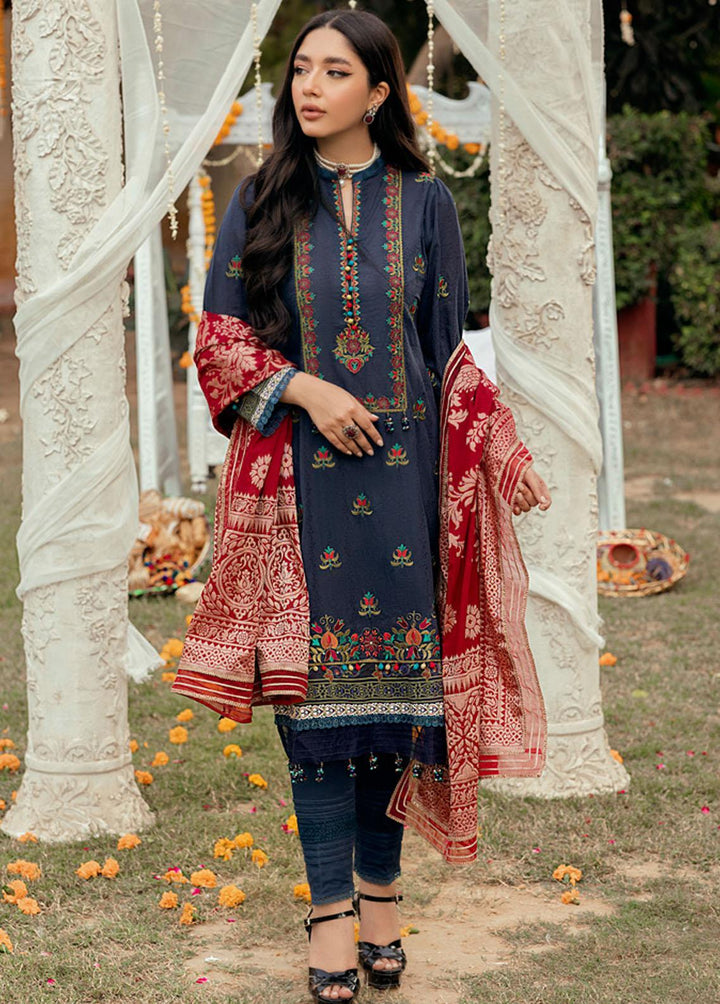 Sunehri Shaam By Al Zohaib Embroidered Jacquard Suits Unstitched 3 Piece AZ22SS 04 - Luxury Collection
