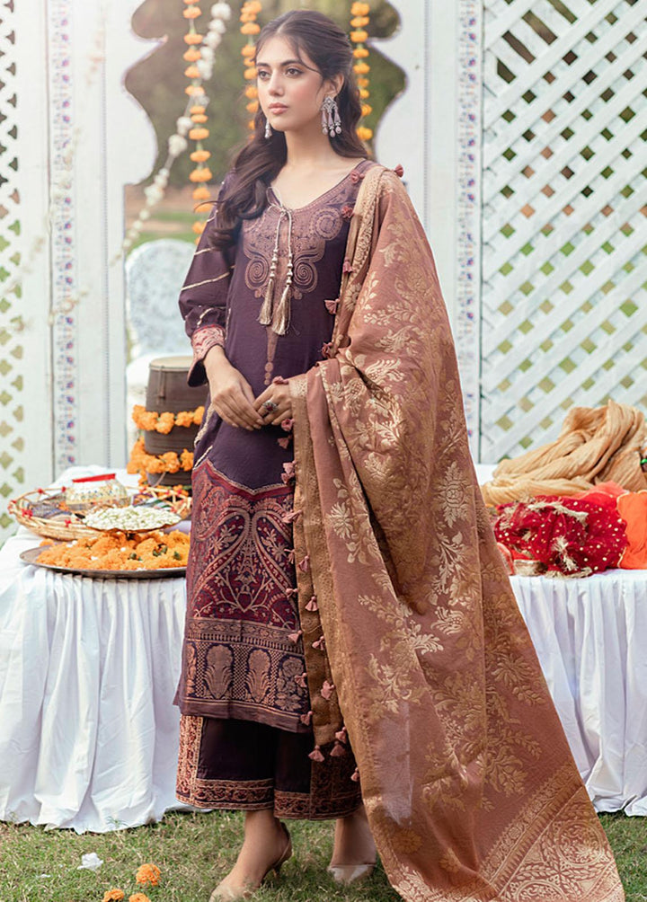 Sunehri Shaam By Al Zohaib Embroidered Jacquard Suits Unstitched 3 Piece AZ22SS 05 - Luxury Collection