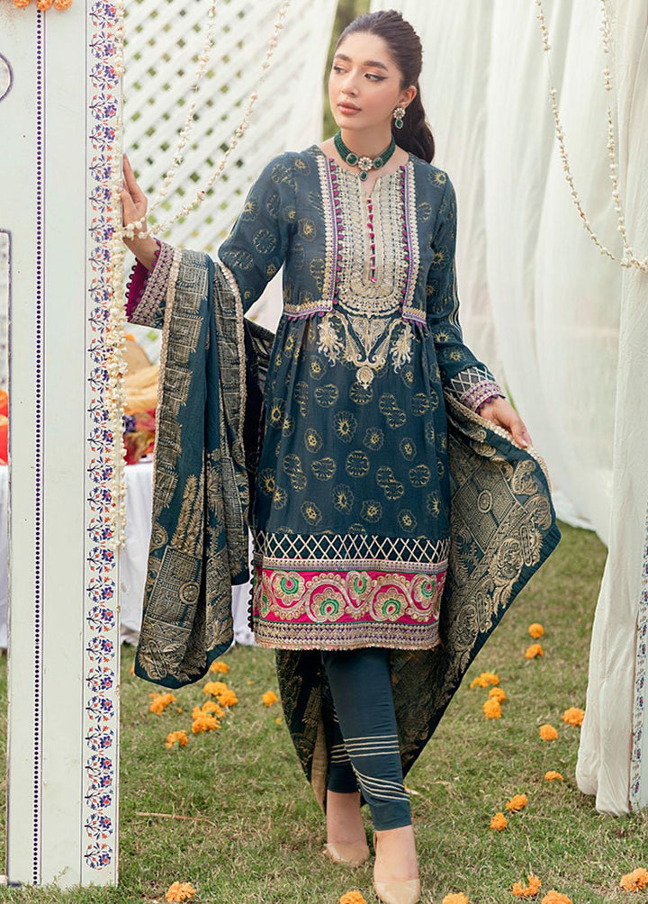Sunehri Shaam By Al Zohaib Embroidered Jacquard Suits Unstitched 3 Piece AZ22SS 06 - Luxury Collection
