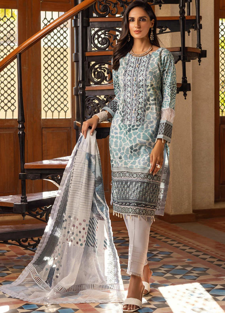 Al Zohaib Embroidered Lawn Suits Unstitched 3 Piece AZ22SNB D-08 - Summer Collection