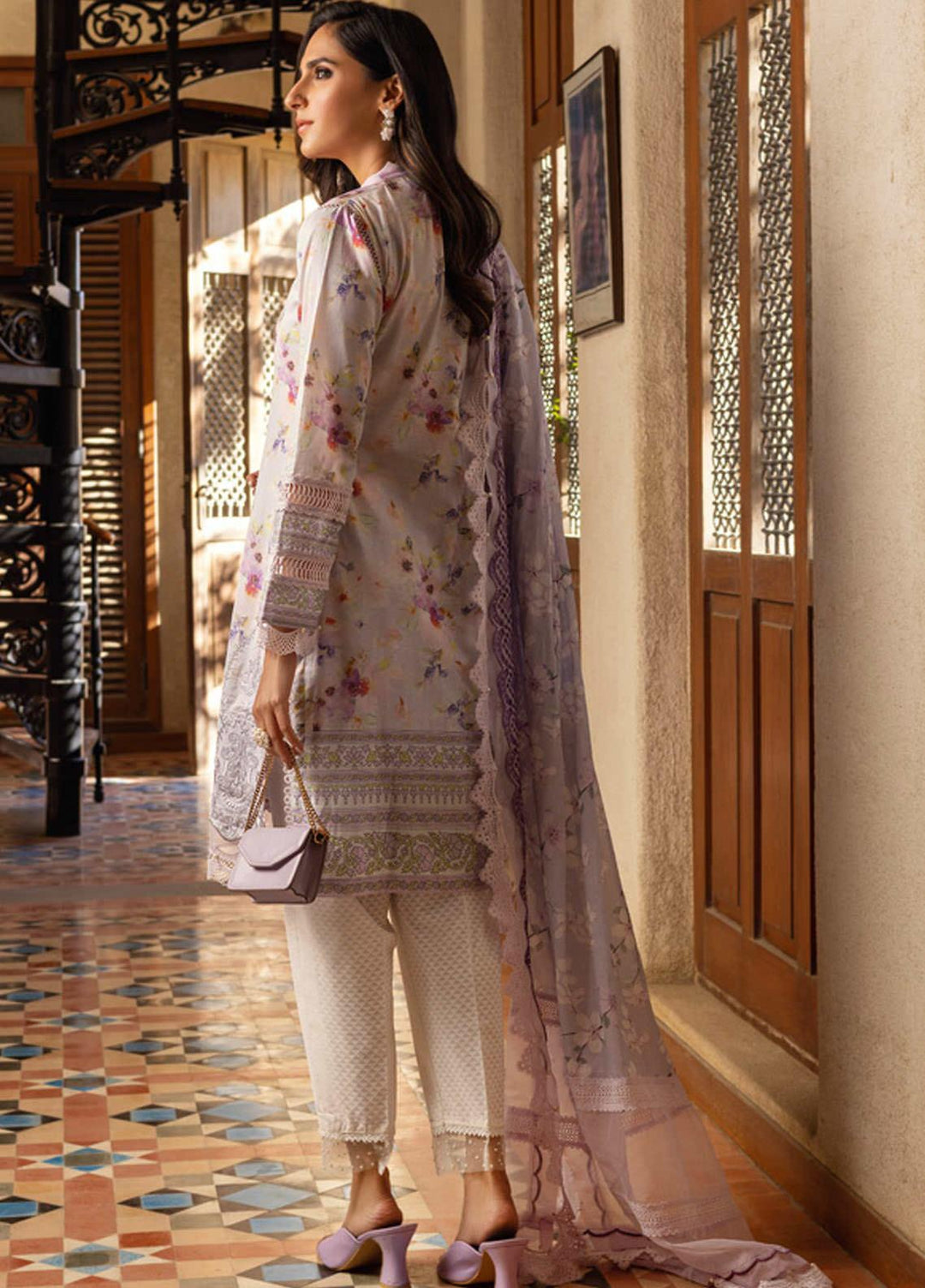 Al Zohaib Embroidered Lawn Suits Unstitched 3 Piece AZ22SNB D-1-A - Summer Collection