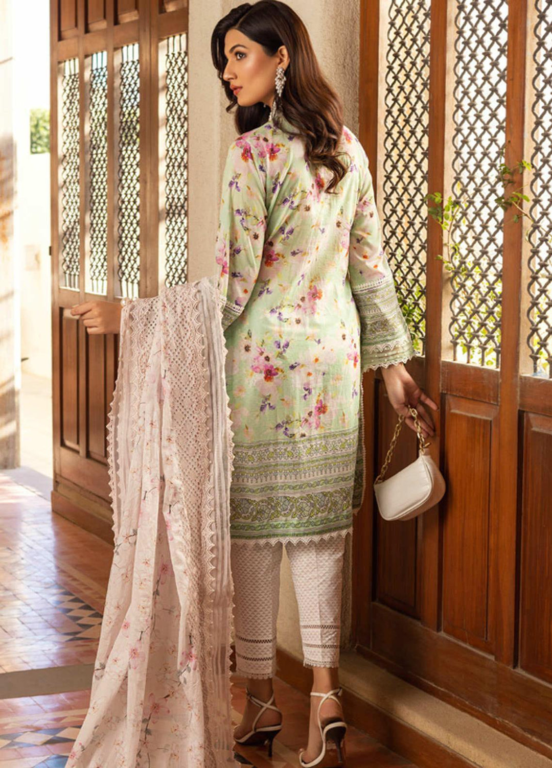 Al Zohaib Embroidered Lawn Suits Unstitched 3 Piece AZ22SNB D-1-B - Summer Collection