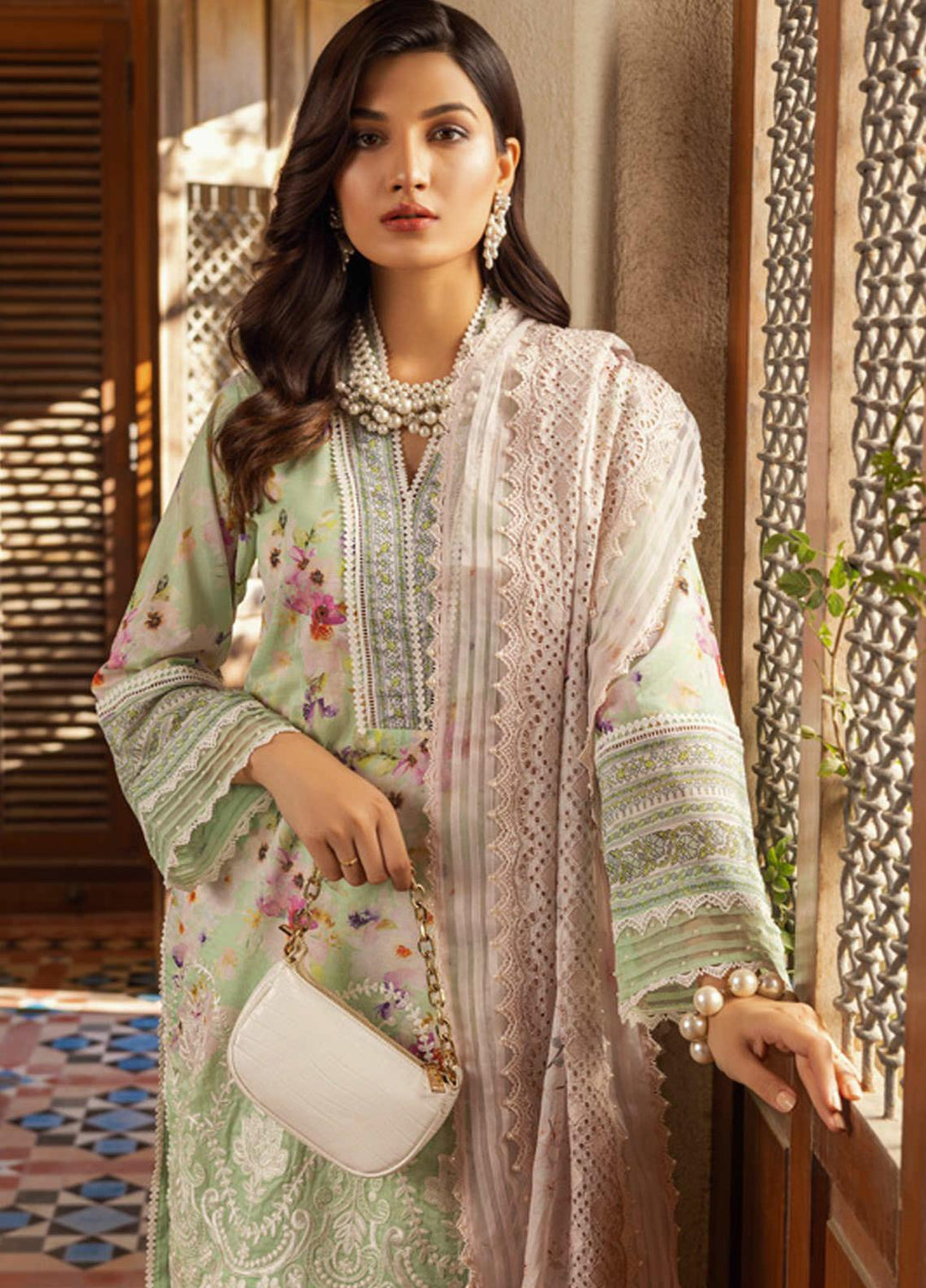 Al Zohaib Embroidered Lawn Suits Unstitched 3 Piece AZ22SNB D-1-B - Summer Collection