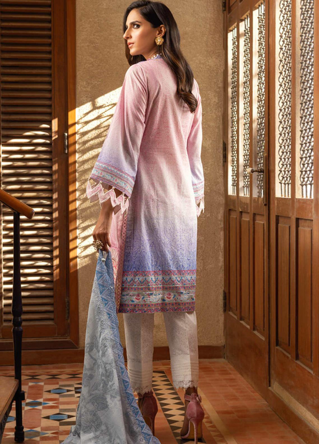 Al Zohaib Embroidered Lawn Suits Unstitched 3 Piece AZ22SNB D-4-B - Summer Collection