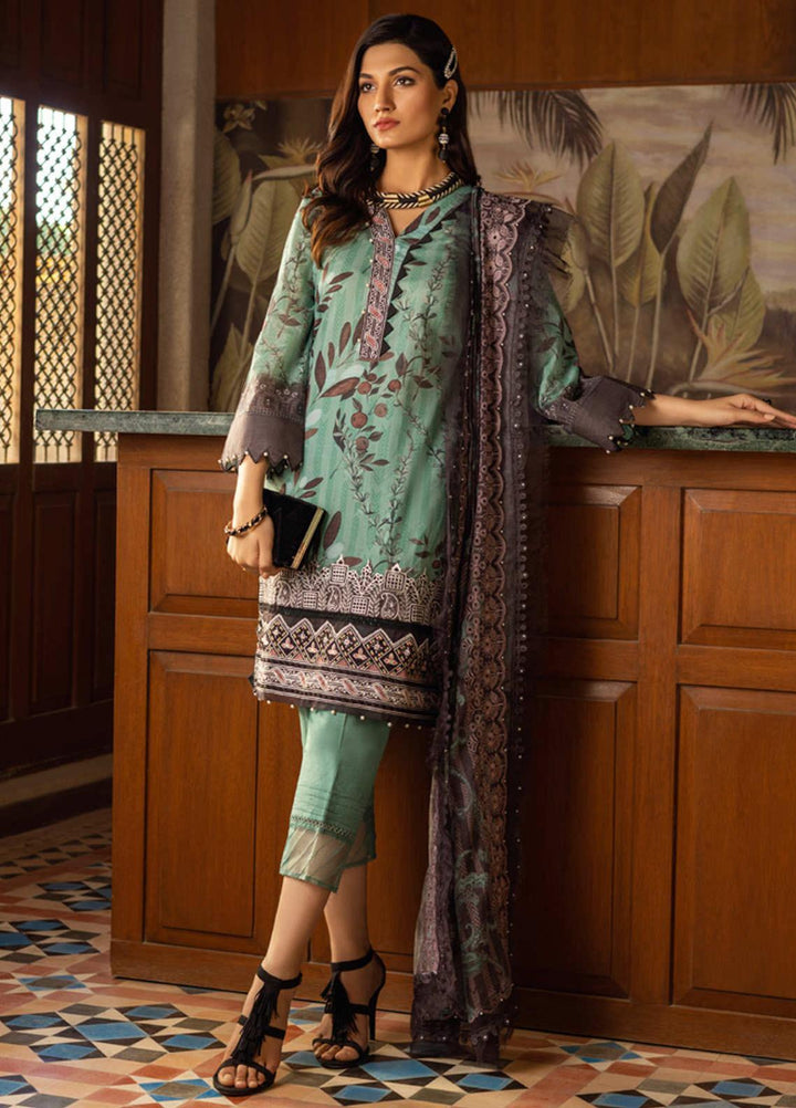 Al Zohaib Embroidered Lawn Suits Unstitched 3 Piece AZ22SNB D-5-A - Summer Collection