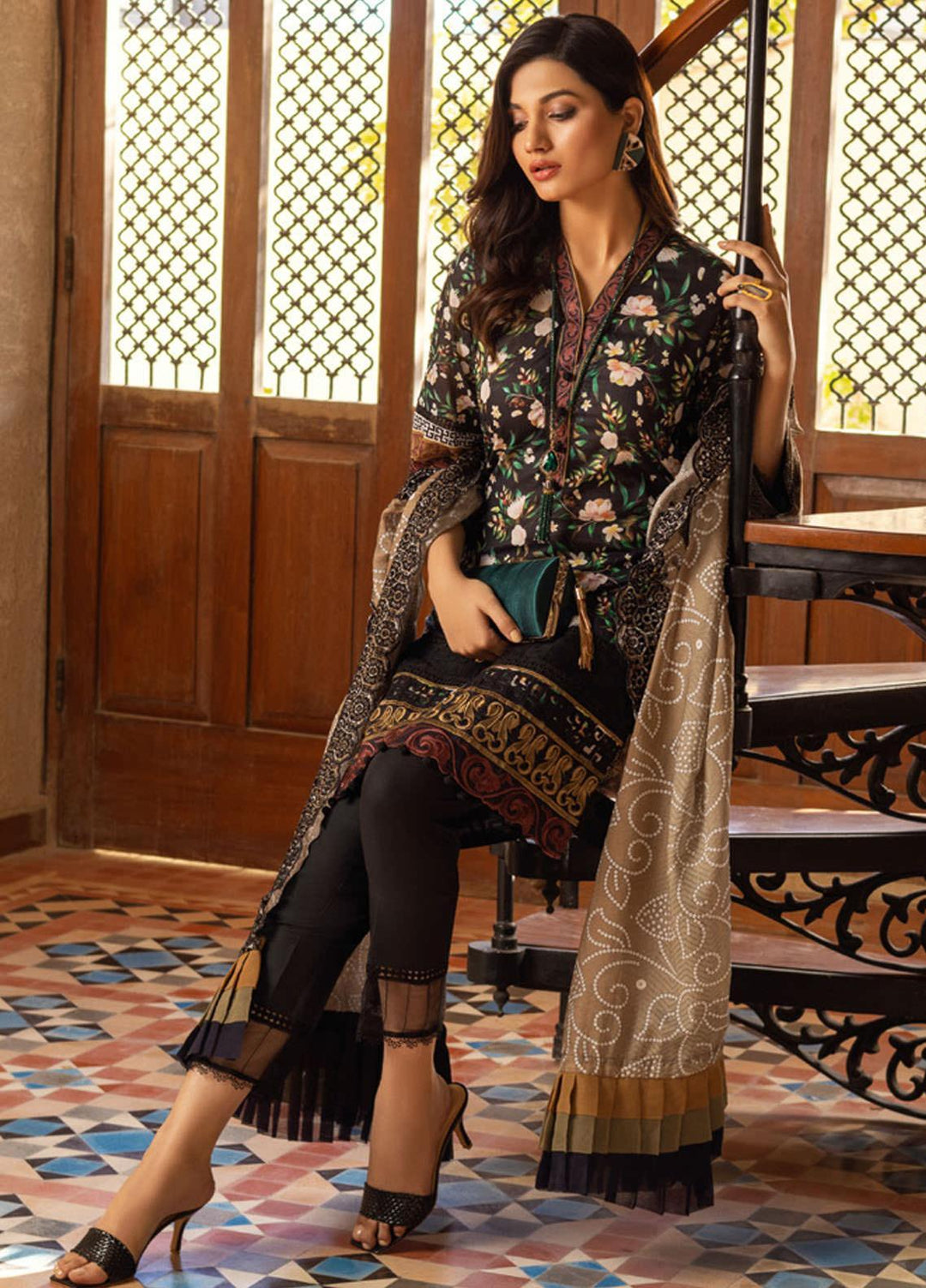 Al Zohaib Embroidered Lawn Suits Unstitched 3 Piece AZ22SNB D-6-A - Summer Collection