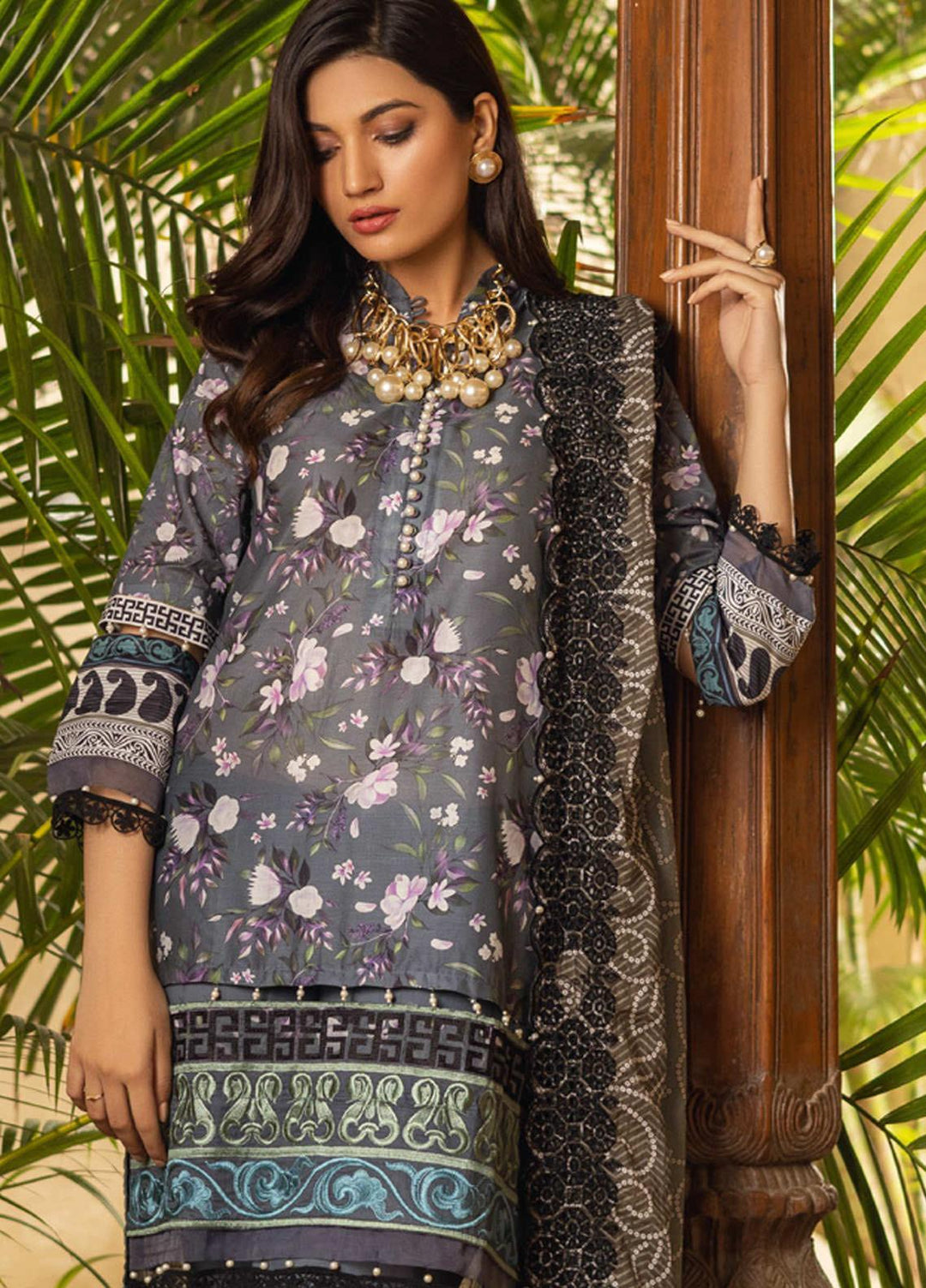Al Zohaib Embroidered Lawn Suits Unstitched 3 Piece AZ22SNB D-6-B - Summer Collection