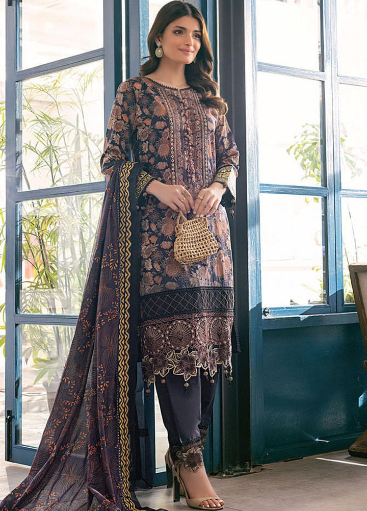 Sunshine Bloom By Al Zohaib Embroidered Cotton Satin Suits Unstitched 3 Piece AZ21SB 6A - Winter Collection