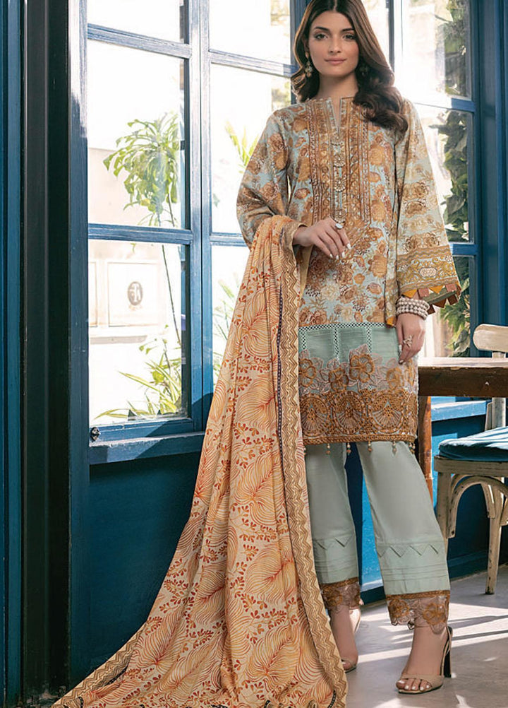 Sunshine Bloom By Al Zohaib Embroidered Cotton Satin Suits Unstitched 3 Piece AZ21SB 6B - Winter Collection