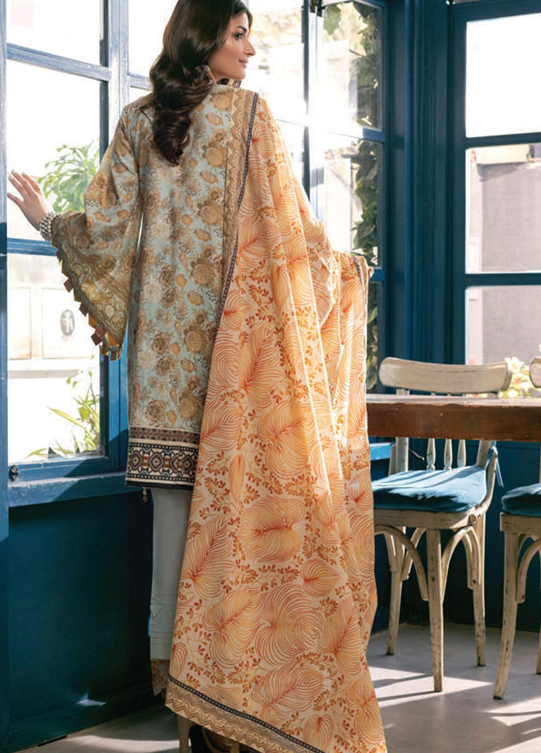Sunshine Bloom By Al Zohaib Embroidered Cotton Satin Suits Unstitched 3 Piece AZ21SB 6B - Winter Collection