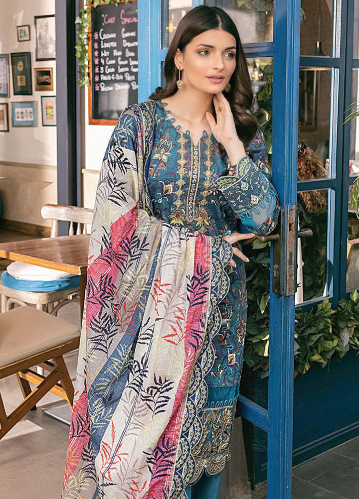 Sunshine Bloom By Al Zohaib Embroidered Cotton Satin Suits Unstitched 3 Piece AZ21SB 7 - Winter Collection