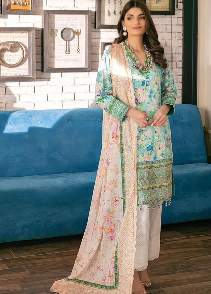 Sunshine Bloom By Al Zohaib Embroidered Cotton Satin Suits Unstitched 3 Piece AZ21SB 8 - Winter Collection