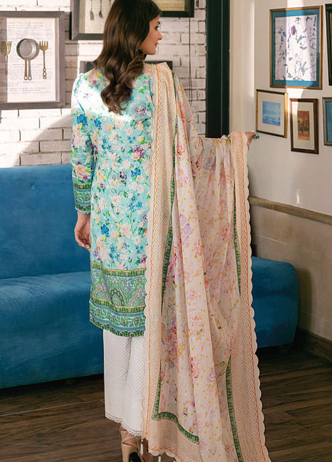 Sunshine Bloom By Al Zohaib Embroidered Cotton Satin Suits Unstitched 3 Piece AZ21SB 8 - Winter Collection