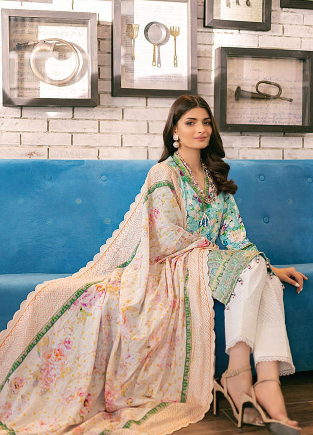 Sunshine Bloom By Al Zohaib Embroidered Cotton Satin Suits Unstitched 3 Piece AZ21SB 8 - Winter Collection