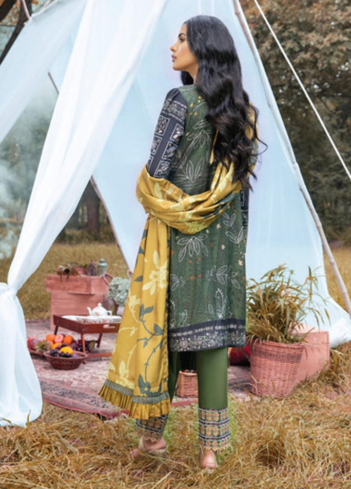 Al Zohaib Embroidered Cottel Linen Suits Unstitched 3 Piece AZ21WB D-08 - Winter Collection