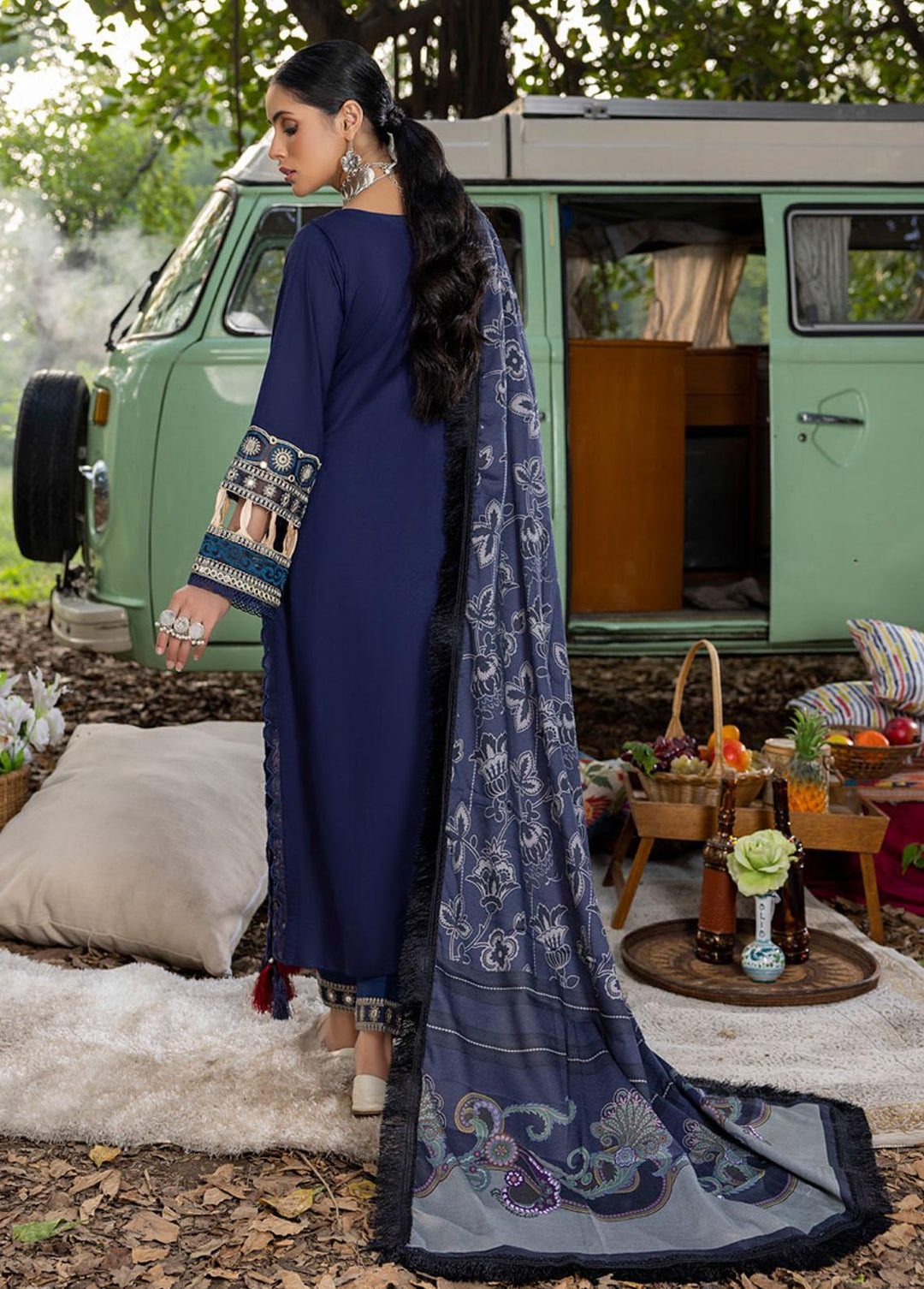 Wintry Breeze By Al Zohaib Embroidered Linen Suits Unstitched 3 Piece AZ22WB 03 - Winter Collection