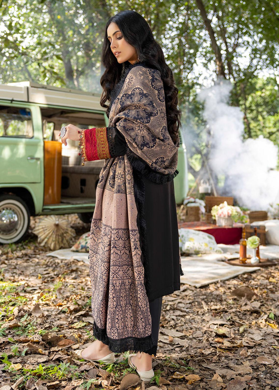 Wintry Breeze By Al Zohaib Embroidered Cottel Linen Suits Unstitched 3 Piece AZ22WB 05 - Winter Collection