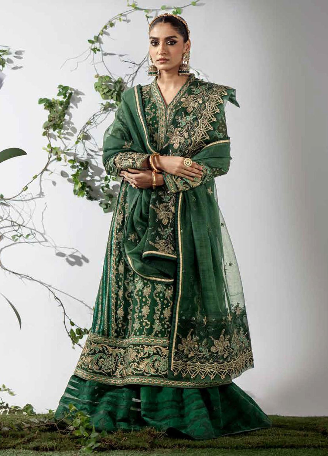 Alaia By Maryum N Maria Embroidered Chiffon Suits Unstitched 3 Piece MNM23ALW MW23524 Anais - Wedding Collection