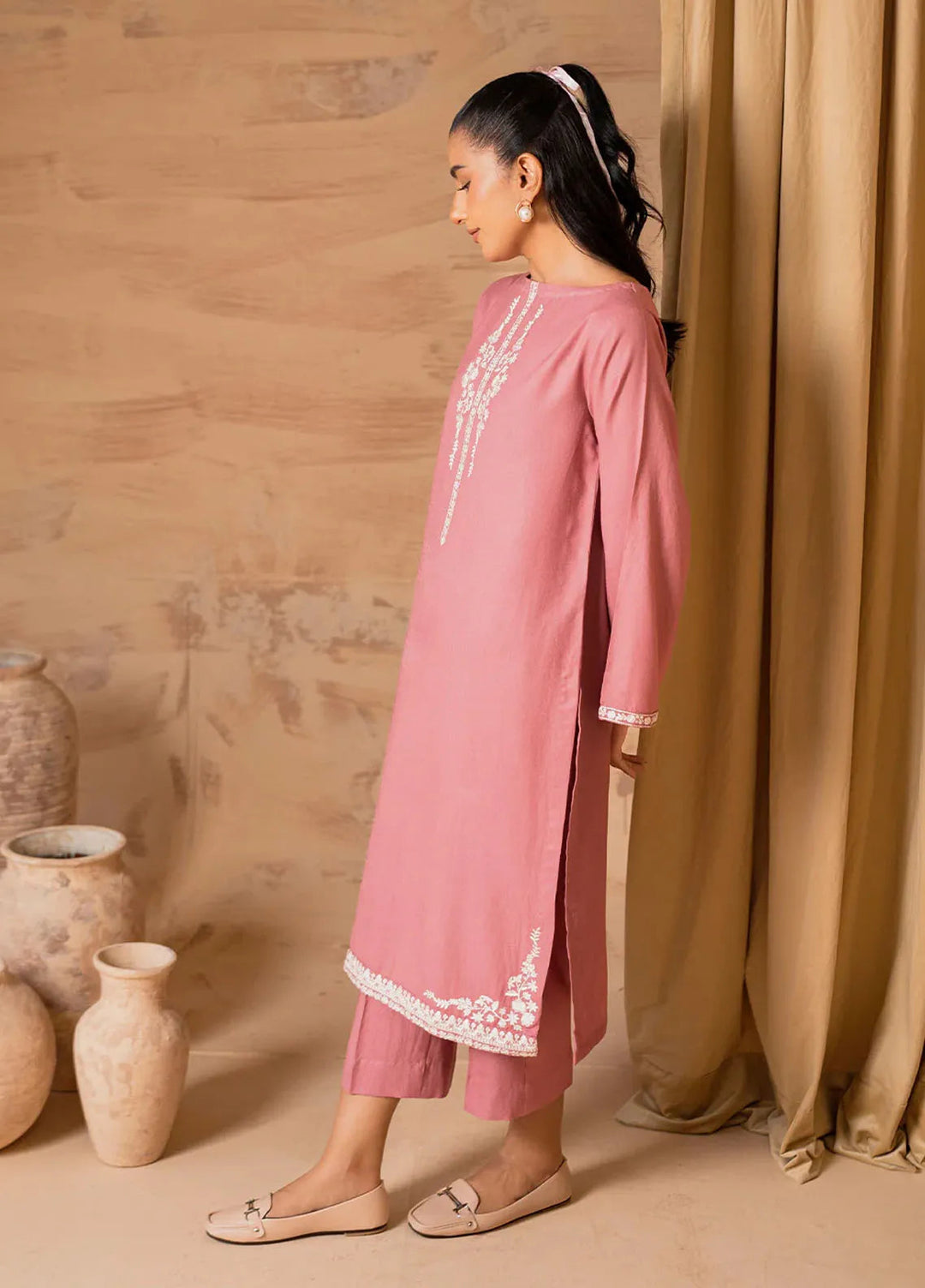 Alaia by Muraad Pret Embroidered Alpine Peach 2 Piece Suit Arisa