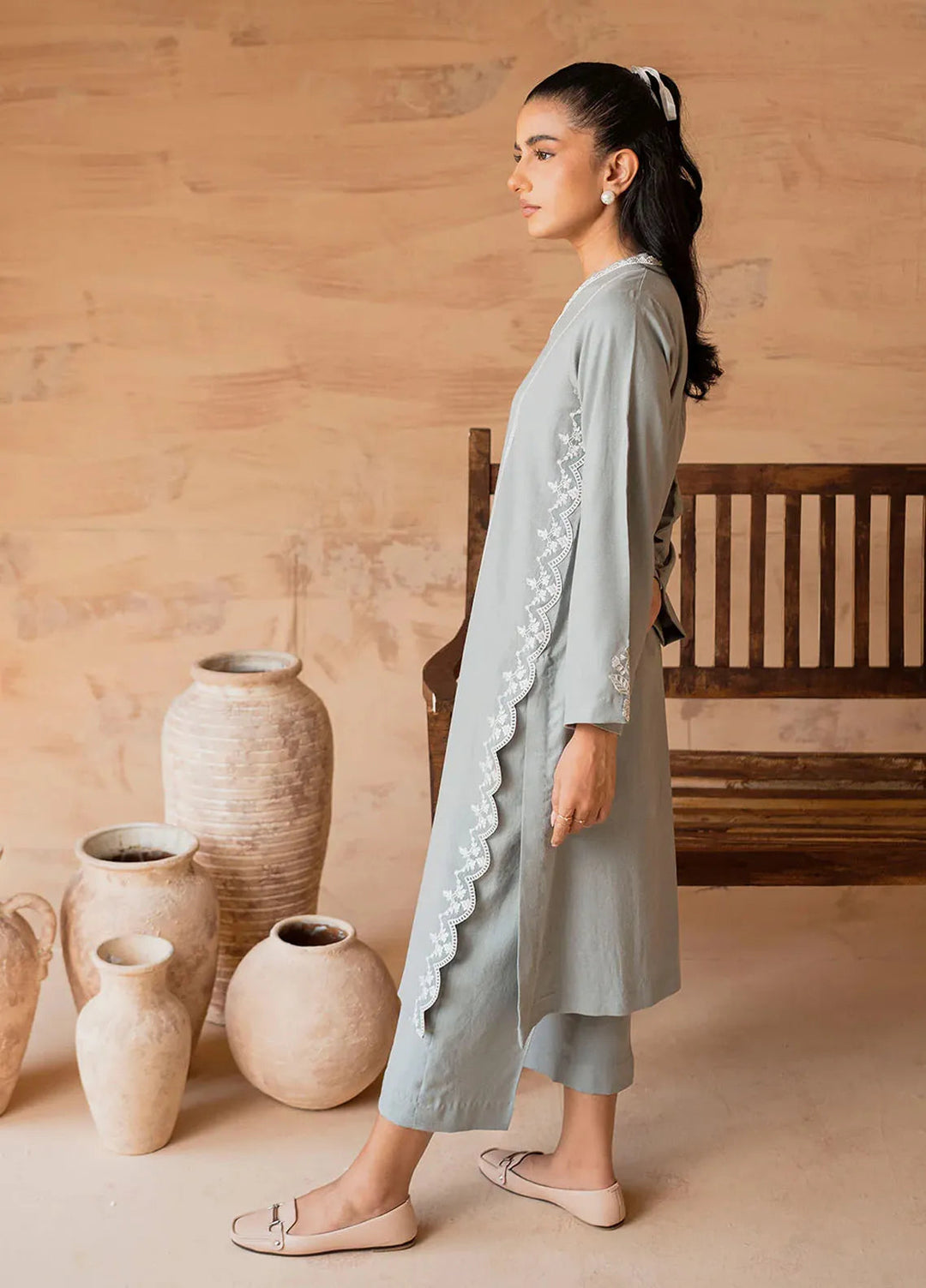 Alaia by Muraad Pret Embroidered Alpine Peach 2 Piece Suit Ayra