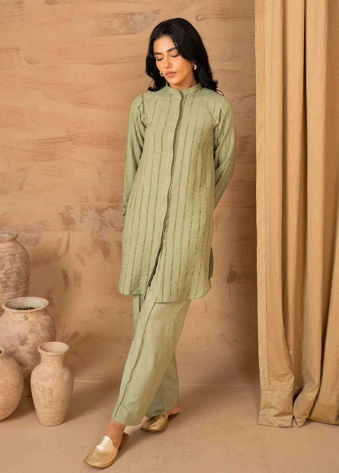 Alaia by Muraad Pret Embroidered Alpine Peach 2 Piece Suit Oriana