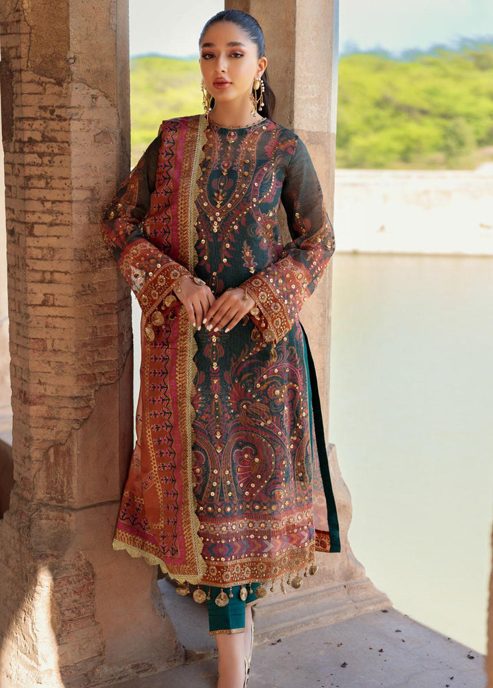 Alannah By Emaan Adeel Embroidered Lawn Suits Unstitched 3 Piece EA22A AL-10 - Festive Collection