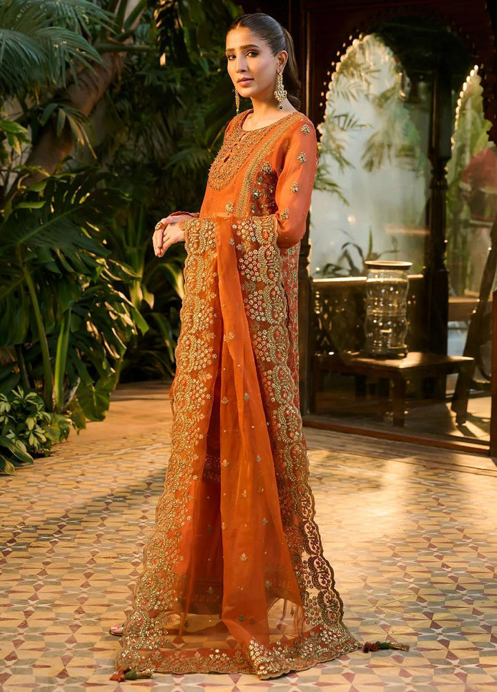 Dhanak Pret Luxury Cotton Net 4 Piece Suit HF-3001 Rust